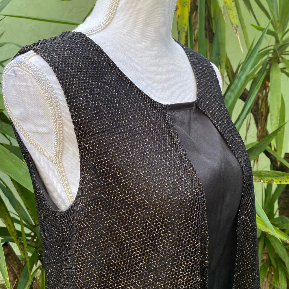 Black and Gold Sleeveless Blouse